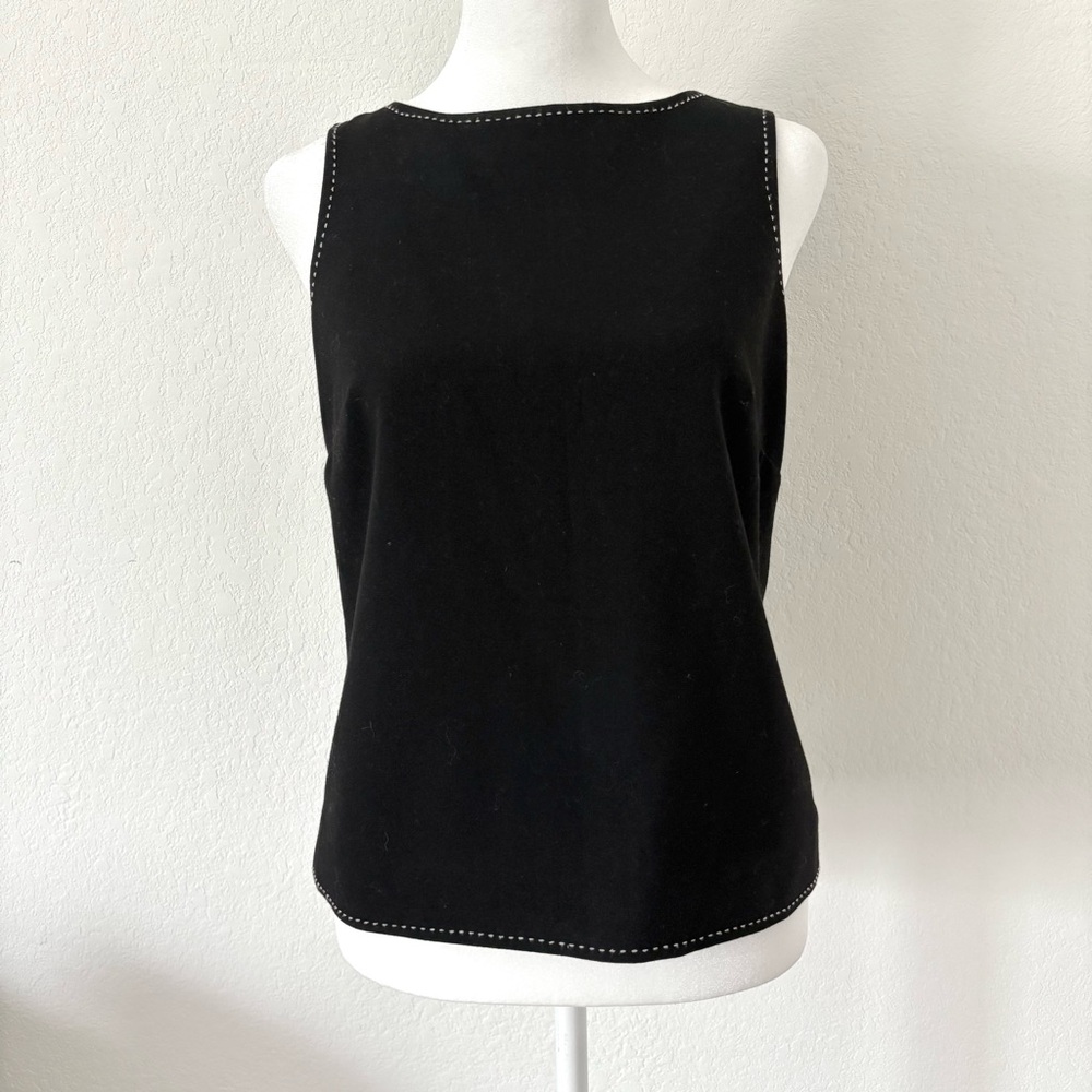 ANN TAYLOR Women's Blouse Sleeveless Round Neck Wool Blend